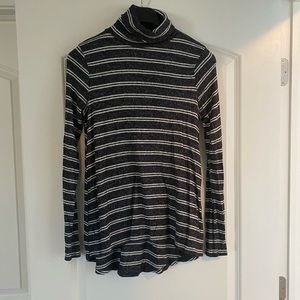 Super soft thin sweater. Black with white stripe. Size S.